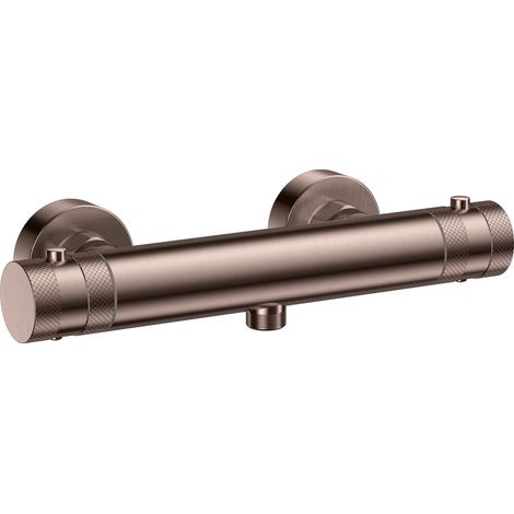 Core Shower Bar Valve Thermostatic Brushed Bronze with Optional Riser Rail Kit, Bar Valve Only