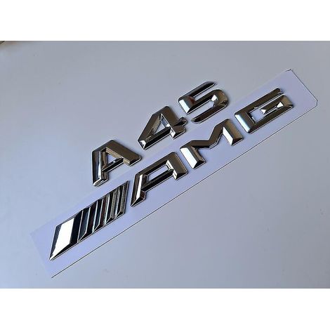 A45 AMG Argent / Chrome Lettre Numéro Emblème de coffre arrière Mercedes Classe A
