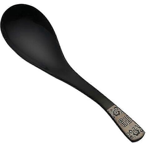 Cuillères à soupe de table épaisses et robustes, cuillère à dessert en acier inoxydable-Black