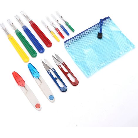 Kit Décolle-ponts Portable, Manche Plastique Coloré, Découseur à Coudre pour Fil, Broderie, Travaux Manuels (1/5)