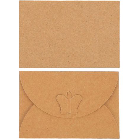 50 enveloppes en papier kraft vintage, pratiques et rétro, pour lettres et papeterie. (1/5)