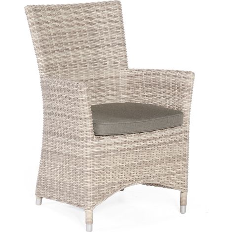 Sonnenpartner Ikarus Gartensessel Gartenstuhl Aluminium mit Polyrattan white-coral