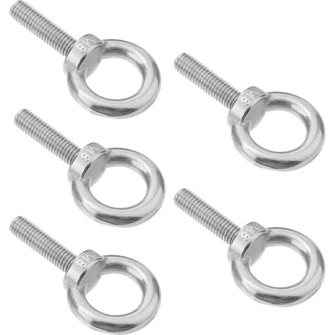 Lot de 5 boulons à œil M8x30 avec filetage en acier (1/5)