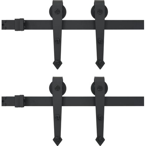 Maison Exclusive - Guías con carril para puerta corredera 2 uds 1