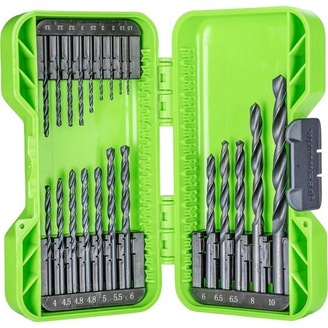 Mèches de perceuse HSS 135° avec pointe divisée (set de 21 forets en oxyde noir de 1,5 mm à 10 mm pour toutes les perceuses et visseuses sans fil) (1/5)