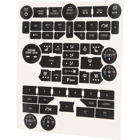 Kit de réparation d'autocollants pour boutons intérieurs de voiture, autocollants de remplacement pour boutons de verrouillage de porte SAAB 3ème génération (1/5)
