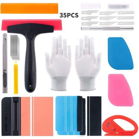 35-teiliges Autofolien-Rakel-Set, Tapetenglättungs-Set zum Entfernen und Anbringen von Tapeten, Applicat (1/4)