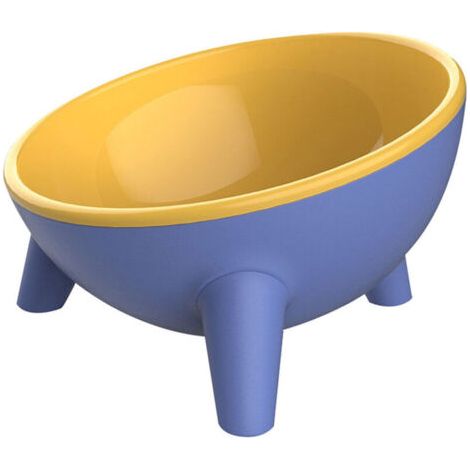 Pair Bol à nourriture pour chat, jaune, surélevé, design moderne.