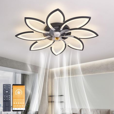 Ventilateurs de Plafond avec Lampe Intégrée, 74W Plafonnier Ventilateur LED Dimmable avec Télécommande 6-Vitesses Réversible, Ventilateur Plafond Silencieux pour Chambres, Salon, Cuisine (1/5)