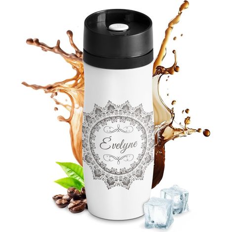 Thermo Mug Blanc avec personnalisation, Thermos Café-Thé 42cl (1/5)