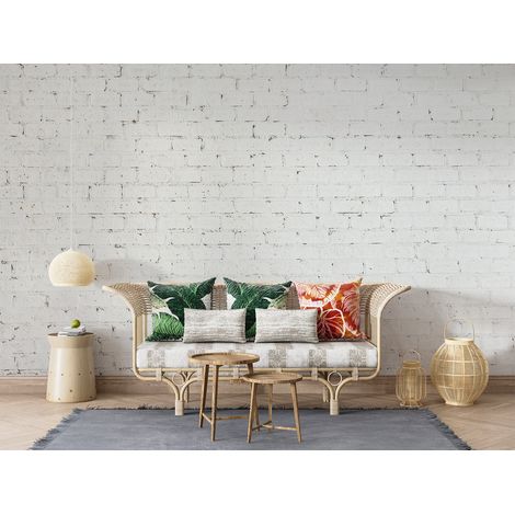 Papier peint brique blanche relief - 300 x 250 cm (1/2)
