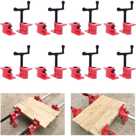 8 Stück Rohrschraubzwinge Rohrzwingen 3/4 Zoll Rohr Schraubzwingen Set, Schnellspanner Metallklammer Rohrklemmen, Rohrschelle Schraubstock für Holz Handwerkzeug-Schnellspanner