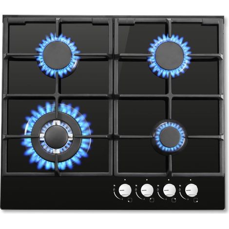 SNDOAS Gas Hob 4 Burner Hob with Thermocouple Safety Suitable for Natural Gas or Propane Gas 8.06 kW 220-240 V Black (1/5)