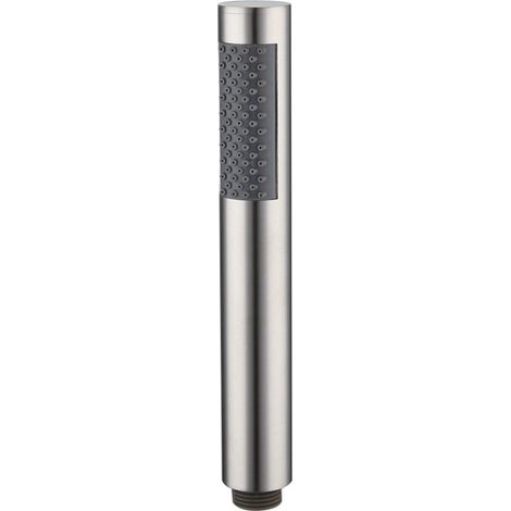 Duschkopf mit 1,5 m Schlauch – Handbrause – Universal – Wassersparend – Hochdruck – Knickfester Schlauch – Gebürstetes Silber – Edelstahl und ABS – 19 x 3 cm – 1/2"-Gewinde (1/5)