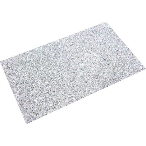 Ruban en maille strassée pour décorer vêtements et accessoires de fête (anniversaire, mariage, etc.) - Argent sur blanc AB (1/5)
