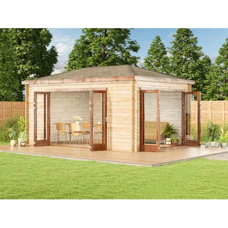 Abri de jardin ISO Sunrise Naturel , 40 mm Épaisseur paroi 500 x 352 cm (1/4)