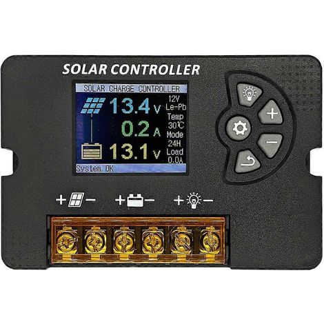 12V/24V 30A PWM-Solarladeregler mit Farb-LCD-Bildschirm, einstellbarer Spannung und Kompatibilität mit mehreren Batterien. (1/5)