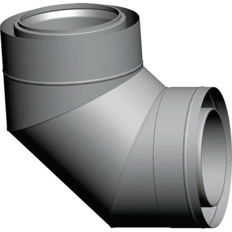 Wolf Curva di scarico DN160/225 concentrica 90 gradi, in acciaio inox/PP, 2651339