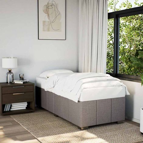 Bettgestell ohne Matratze Taupe 100x200 cm Stoff (1/5)