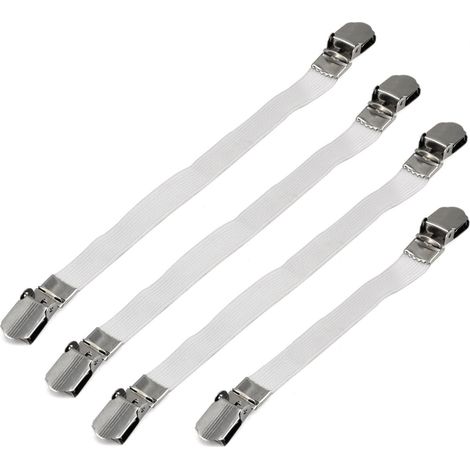 Fixations pour Housse de Planche à Repasser en Fer Blanc, 4 pièces Clips pour Housse de Planche à Repasser, draps et nappes