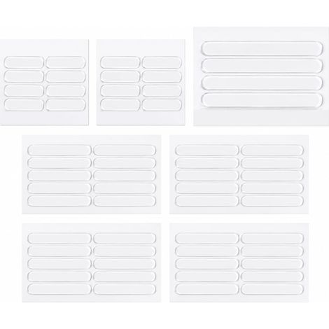 Lot de 60 pare-chocs de meubles - En silicone autocollant - 16 pièces de 35 mm + 40 pièces de 63 mm + 4 pare-chocs de 150 mm - Tampons élastiques transparents pour meubles, portes et tiroirs (1/5)