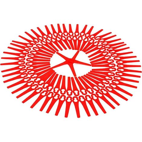 Packung mit 100 Kunststoffmessern für Bosch Einhell Florabest Rasenmäher, kompatibel mit ART26 Li, BG-CT 18Li und FRT 18A (1/5)