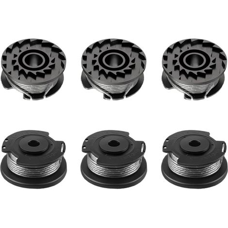 Confezione da 6 bobine di filo per decespugliatore Bosch ART 23 SL/ART 26 SL, bobina di ricambio in nylon (F016800569+F016800385), diametro: 1,65 mm, 4,9 m