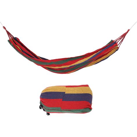 Hamac camping ultra-léger portable voyage extérieur, capacité charge 250kg, rouge rayé couleur (1/5)