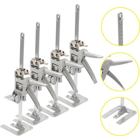 TolleTour Sollevatore per mobili set da 4 pezzi, leva di sollevamento 38,5 cm, altezza 0-230 mm, portata 150 kg (1/5)