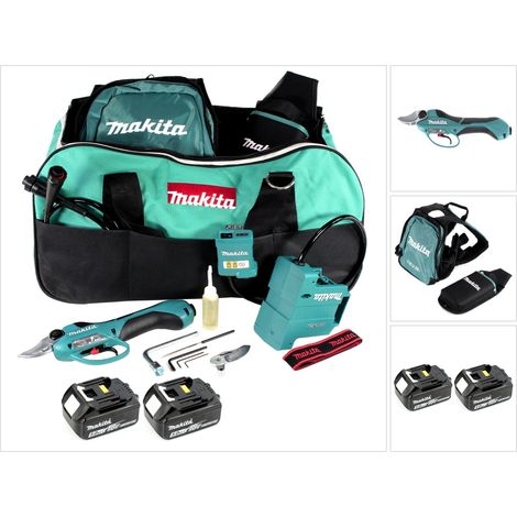 Tijeras para podar y ramas a batería Makita DUP 361 T, 36 V (2x 18 V) + 2 baterías de 5,0 Ah + bolsa - sin cargador (1/5)