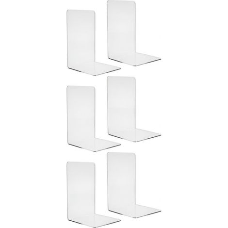 6 Buchstützen aus transparentem Plexiglas