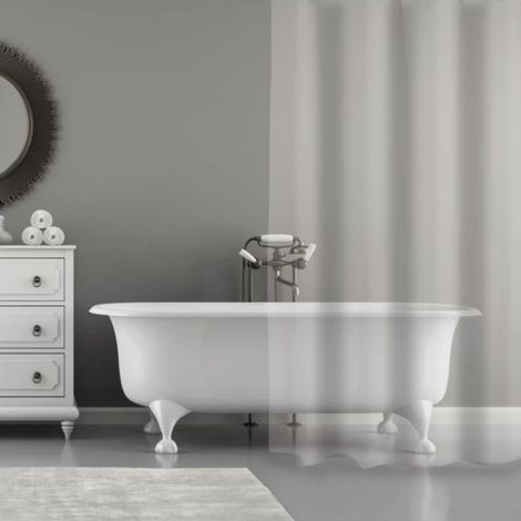 Rideau de douche PVC 180x200cm Transparent MSV (1/4)