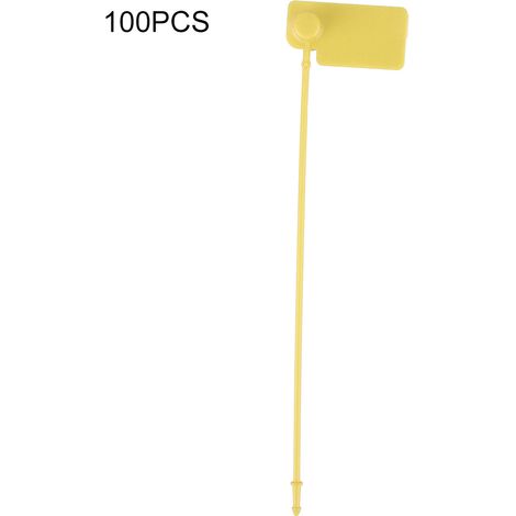 100 étiquettes de câble jetables, attaches d'identification colorées, liens antivol auto-verrouillants jaunes (1/5)