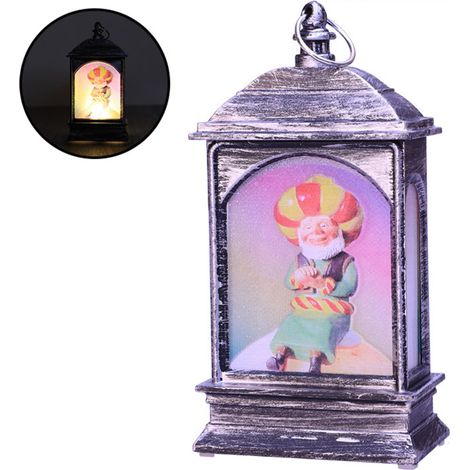 Lanterne LED pour l'Aïd el-Fitr (1 pièce), décoration pour la maison pendant le Ramadan, cadeau festif, finition argent antique (1/5)