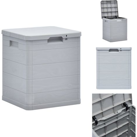 Garten-Aufbewahrungsbox 90 L Hellgrau - Gartenbox - Aufbewahrungsbox - Gartenschuppen - Outdoor Box - Werkzeugkasten (1/5)