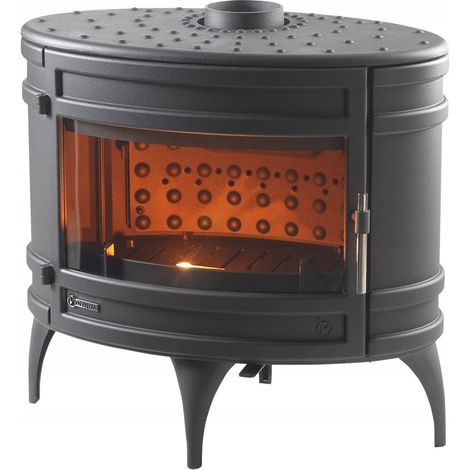 Invicta Mandor Holzofen anthrazit 12 kW leistungsstark