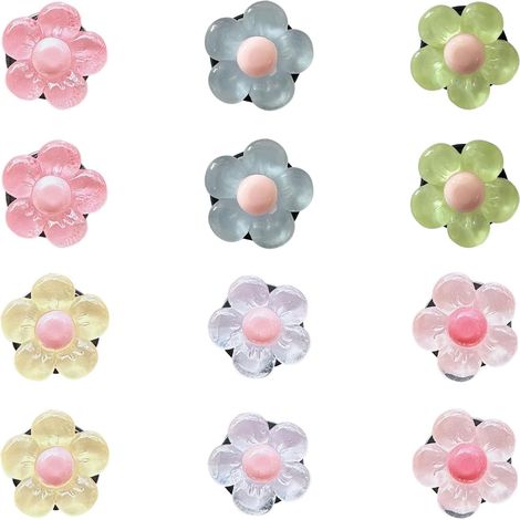 CCYKXA 12-teiliges Set mit floralen Aromatherapie-Clips fürs Auto, niedliche Lüftungsschlitzclips, Autodekorationszubehör, Innenausstattung