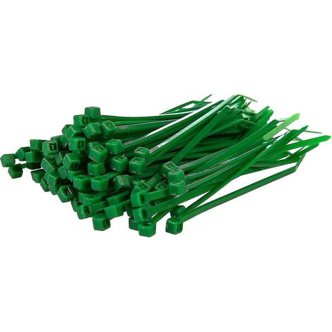 Lange, robuste silberne Kabelbinder, 370 mm x 4,8 mm, 100er-Packung, aus hochwertigem Nylon, 150 mm x 3,6 mm Reißverschluss, grün (1/5)