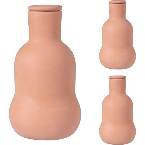 Relaxdays Ollas, lot de 3, 500 ml, céramique, arrosage racinaire, potager surélevé & serre, économies d'eau, terracotta (1/5)