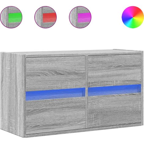 Maison Exclusive - TV-Wandschrank mit LED-Beleuchtung Grau Sonoma
