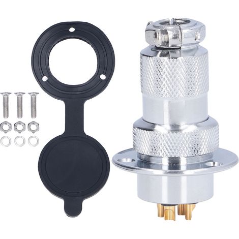 Connecteur fiche aviation 15 pièces, prise ronde à bride métallique, adaptateur fil 15A 250V 25mm, modèle BEM25‑4Y (4 broches) (1/5)