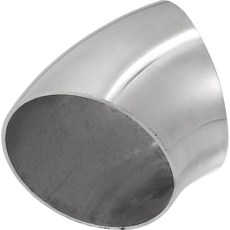 Coude D'Échappement 45° 1 Pièce Pour Voiture Acier Inox SS304  63mm Diamètre, 1.5mm Paroi, 28/74mm Hauteur, Installation Facile, Résistant Rouille, Compatible Plupart Voitures (1/5)