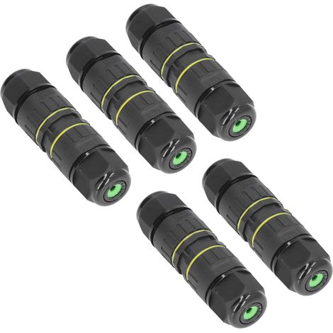 5er-Pack Garten-Anschlussdosen für LED-Beleuchtung, M25 3-adrig, IP68 wasserdicht, 9–12 mm Anschlussdose (1/5)