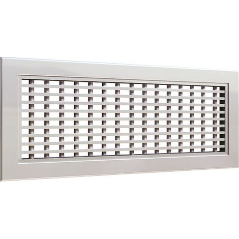 Grille aluminium avec cadre 25mm à barres fixes à 0° avec ailettes déflectrices arrières finition alu anodisé ave NATHER 977393