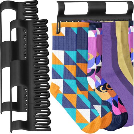 Portacalze per stendino 2 pz nero - grande capacita il set di 2 supporti puo contenere fino a 26 calzini perfetti per le famiglie durata realizzato in materiale plastico nero e durevole resist 88326