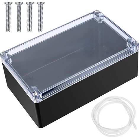 Boite de Derivation Etanche IP65 Electrique Exterieur, Boîte de Jonction Connecteurs, Boitier Plastique Electronique Extérieur (Noir transparent 20X12X7,5CM) (1/5)
