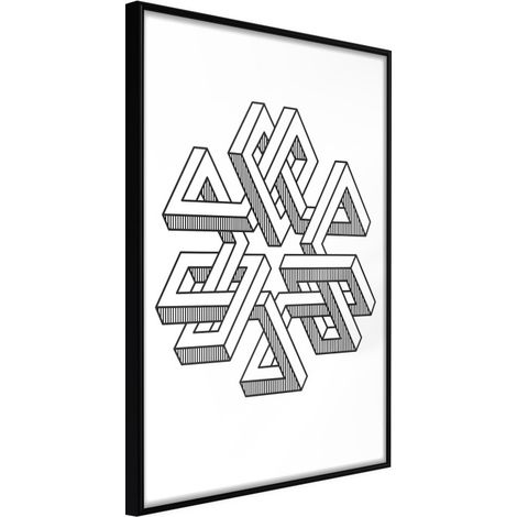 Affiche Murale Encadrée "Impossible Object" 21 x 30 cm Noir