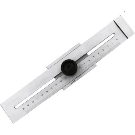 Marking Gauge - Carbon Steel - 200 Mm Measuring Range - Laser Etched Scale - For Woodworking And Carpentry - 1 Piece