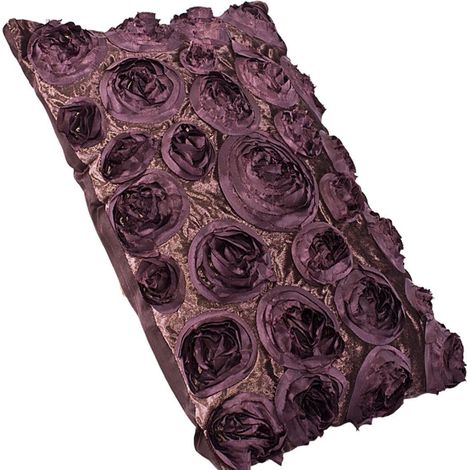 Cuscino in velluto marrone con rose, 35x50 cm