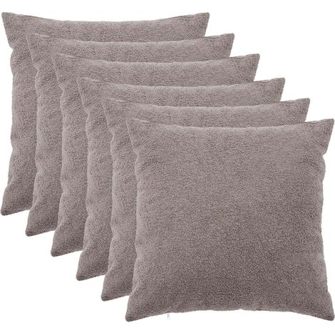 Kissenbezug 6 pcs HEERLEN Hellgrau 55 x 55 cm Bouclé vidaXL